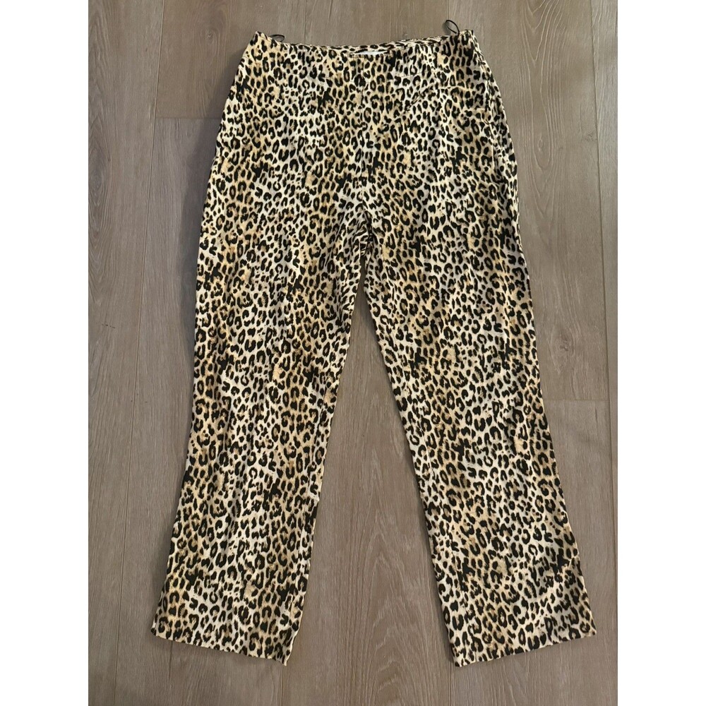 ZARA Women’s Leopard Animal Print Pants Beige/Black/Brown Regular Size S